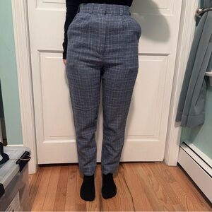 Chic High-Waisted Plaid Pants